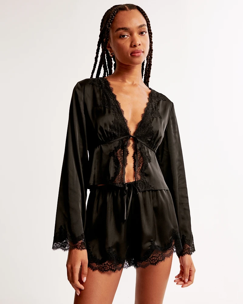 Lace and Satin Sleep Top