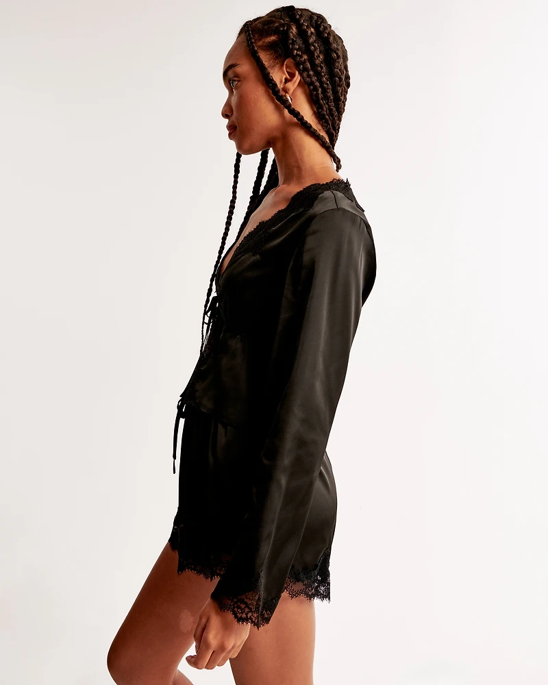 Lace and Satin Sleep Top