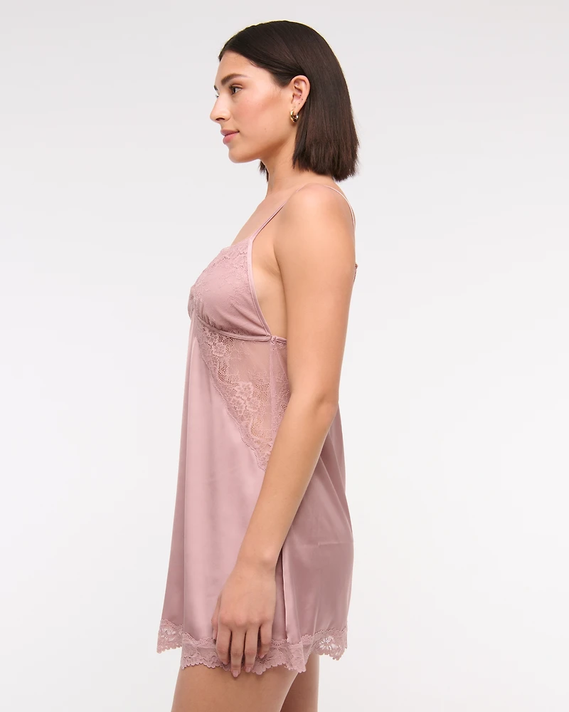 Sheer Lace-Trim Nightie