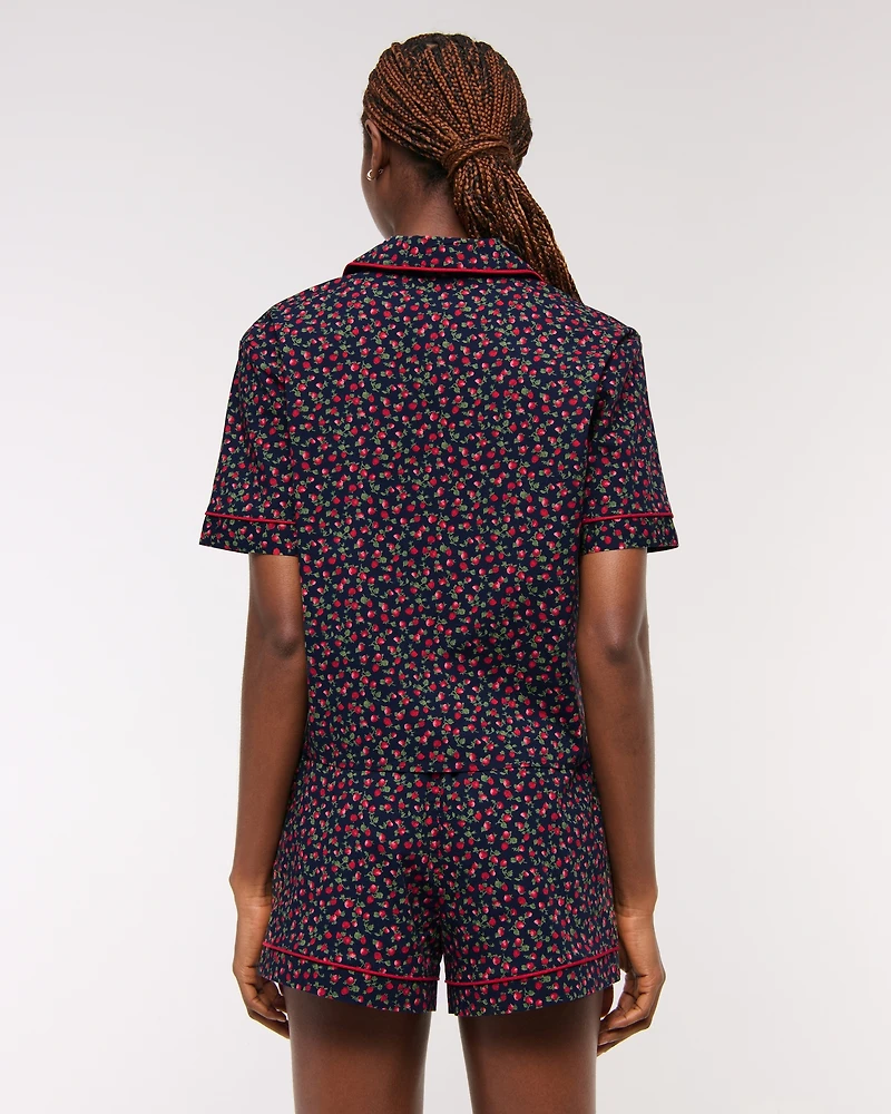 Short-Sleeve Tie-Front Sleep Shirt