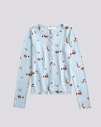 Long-Sleeve Pointelle Sleep Top