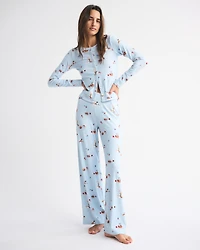 Pointelle Wide Leg Sleep Pant
