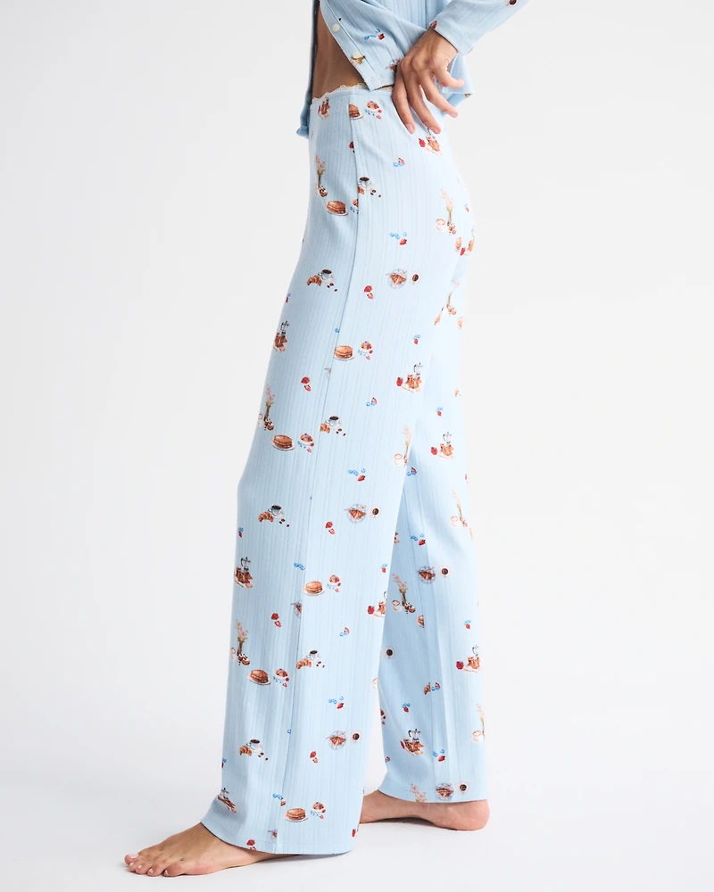 Pointelle Wide Leg Sleep Pant