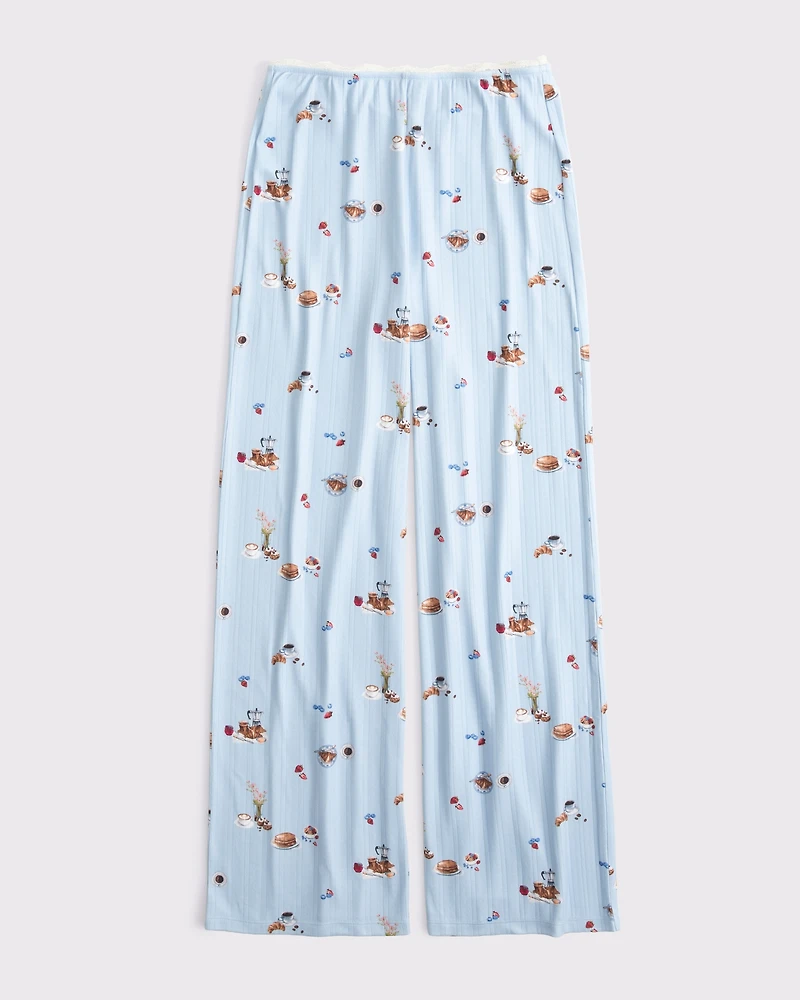 Pointelle Wide Leg Sleep Pant