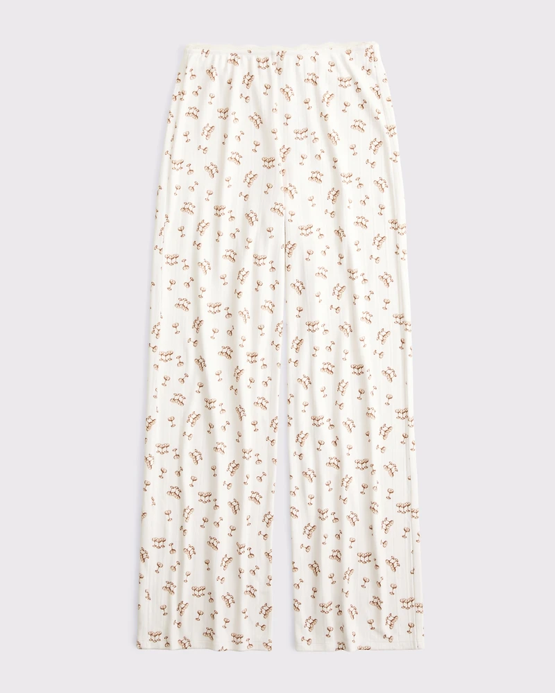 Pointelle Wide Leg Sleep Pant