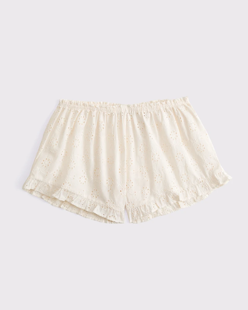 Embroidered Cutwork Sleep Short