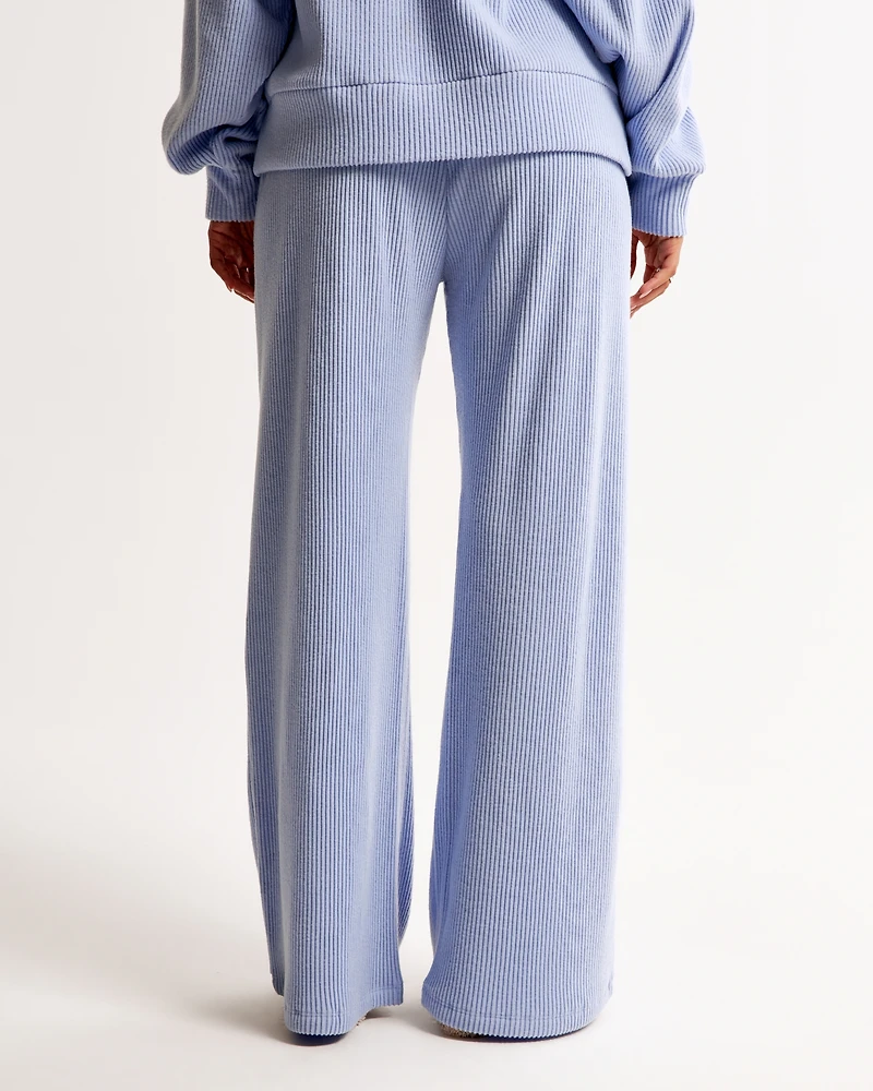 Brushed Rib Wide Leg Sweatpant