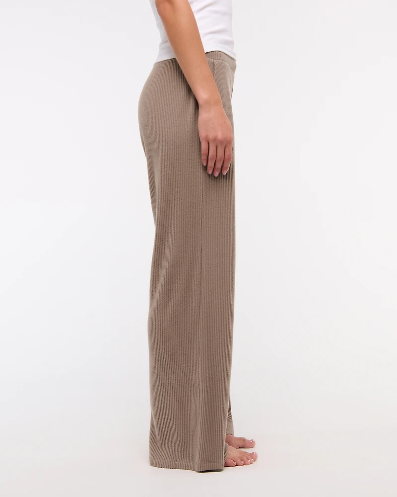 Brushed Rib Wide Leg Sweatpant