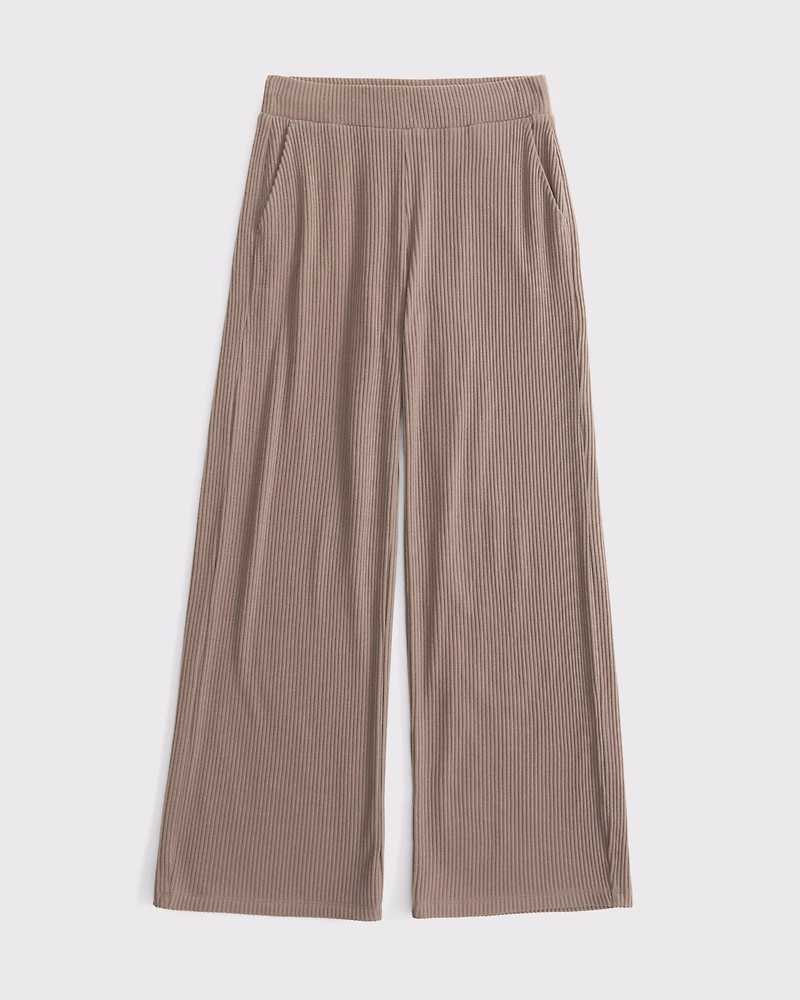 Brushed Rib Wide Leg Sweatpant