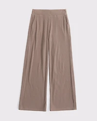 Brushed Rib Wide Leg Sweatpant