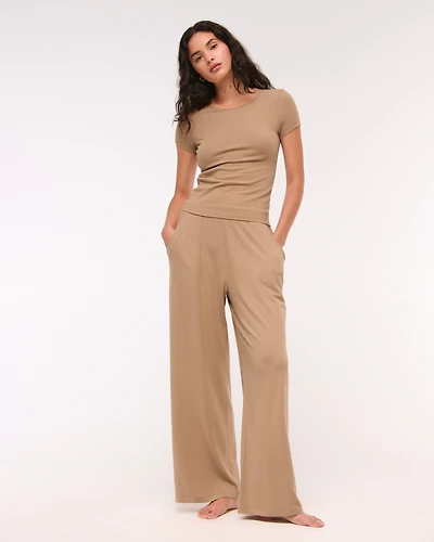 Lounge Brushed Wide Leg Sweatpant