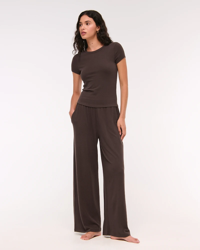 Lounge Brushed Wide Leg Sweatpant