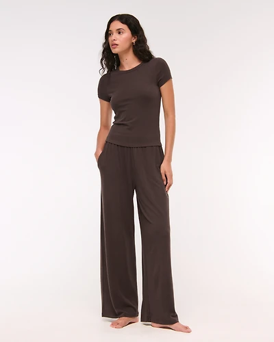 Lounge Brushed Wide Leg Sweatpant