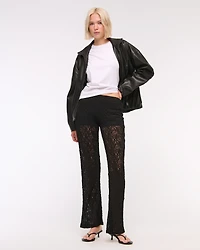 High Rise Knit Lace Pant