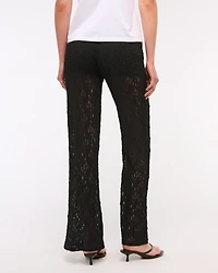 High Rise Knit Lace Pant