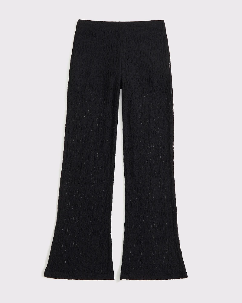 High Rise Knit Lace Pant