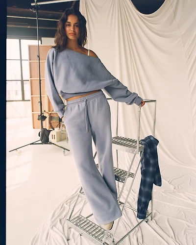 High Rise Wide Leg Sunday Sweatpant