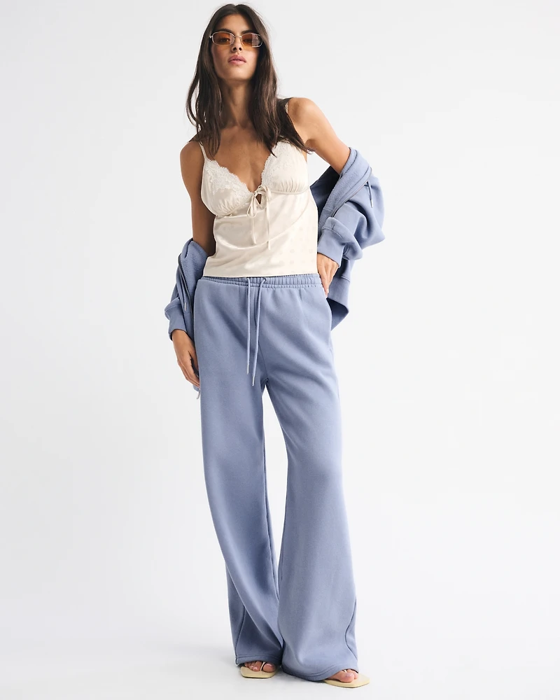 High Rise Sunday Wide Leg Sweatpant