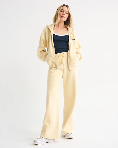 High Rise Sunday Wide Leg Sweatpant