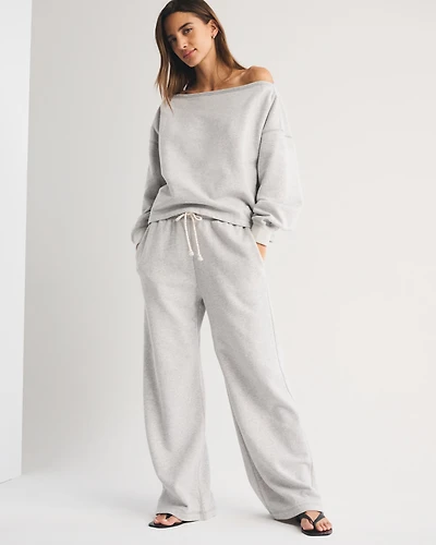 High Rise Sunday Terry Wide Leg Sweatpant