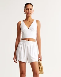 Linen-Blend Pull-On Short