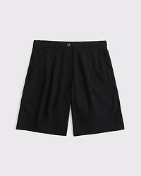 Mid Rise Linen-Blend Bermuda Short