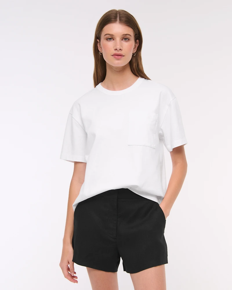 A&F Sloane Tailored Linen-Blend Short