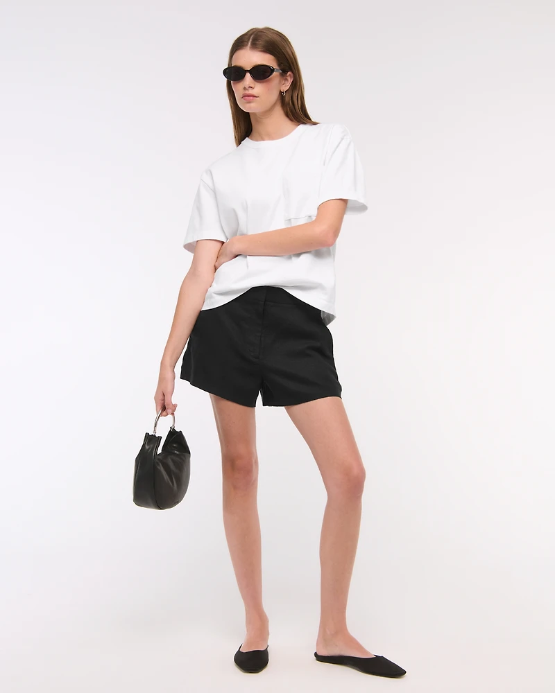 A&F Sloane Tailored Linen-Blend Short