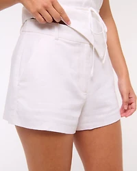 Curve Love A&F Sloane Tailored Linen-Blend Short