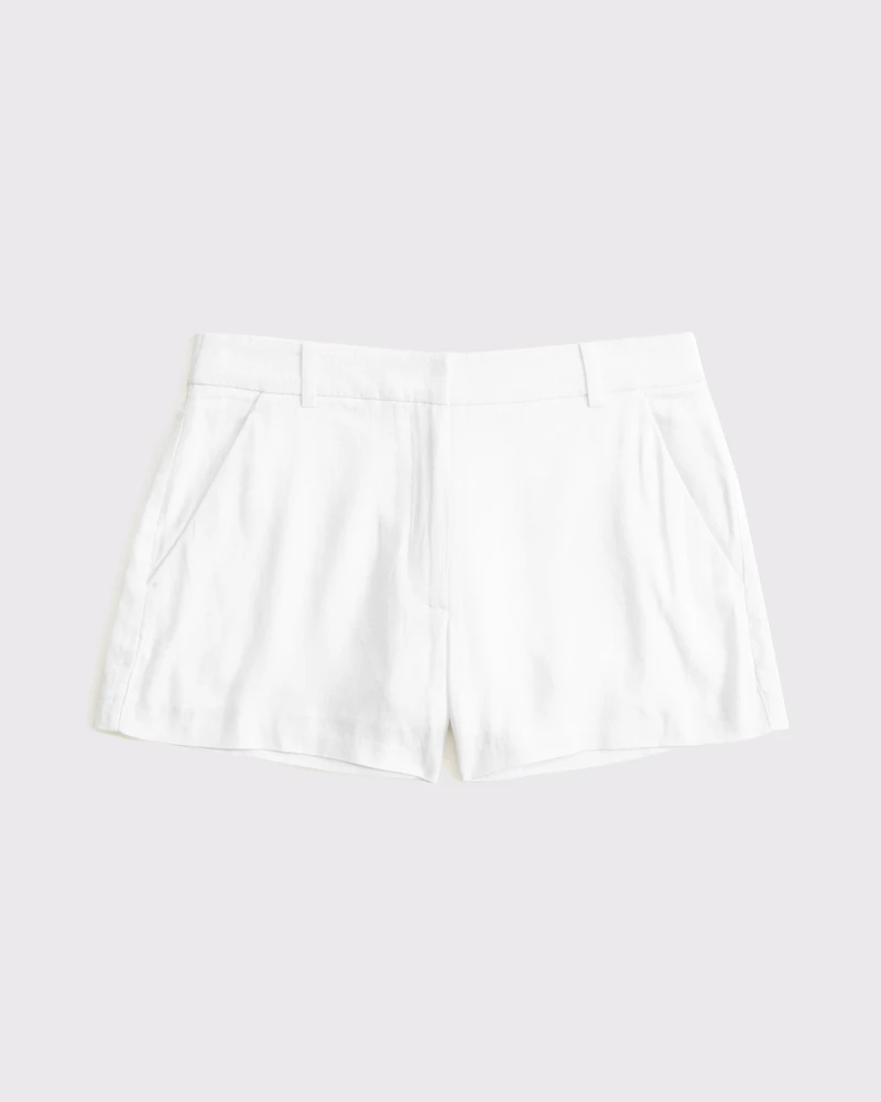 Curve Love A&F Sloane Tailored Linen-Blend Short