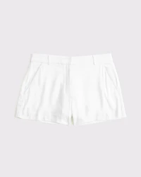 Curve Love A&F Sloane Tailored Linen-Blend Short
