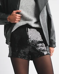 Stretch Vegan Glossy Leather Micro Short