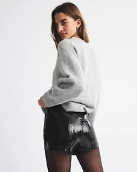 Stretch Vegan Glossy Leather Micro Short