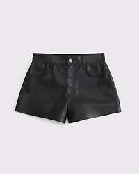 High Rise Vegan Leather Micro Short