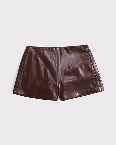 Curve Love Stretch Vegan Glossy Leather Micro Short