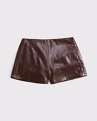 Curve Love Stretch Vegan Glossy Leather Micro Short