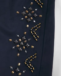 Embellished Vegan Suede Micro Short