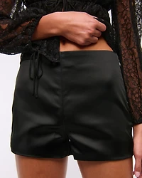 Stretch Vegan Leather Micro Short