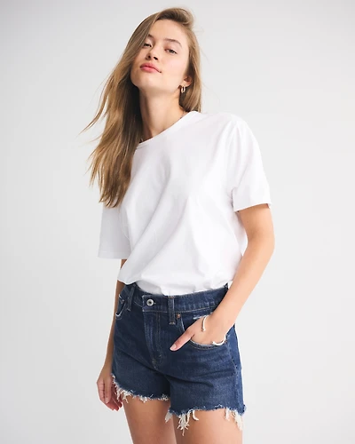 High Rise 90s Cutoff Short