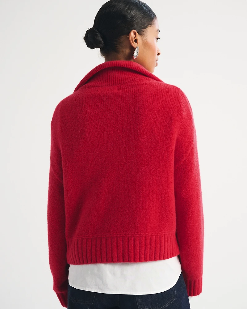 Merino Wool-Blend Half-Zip Sweater