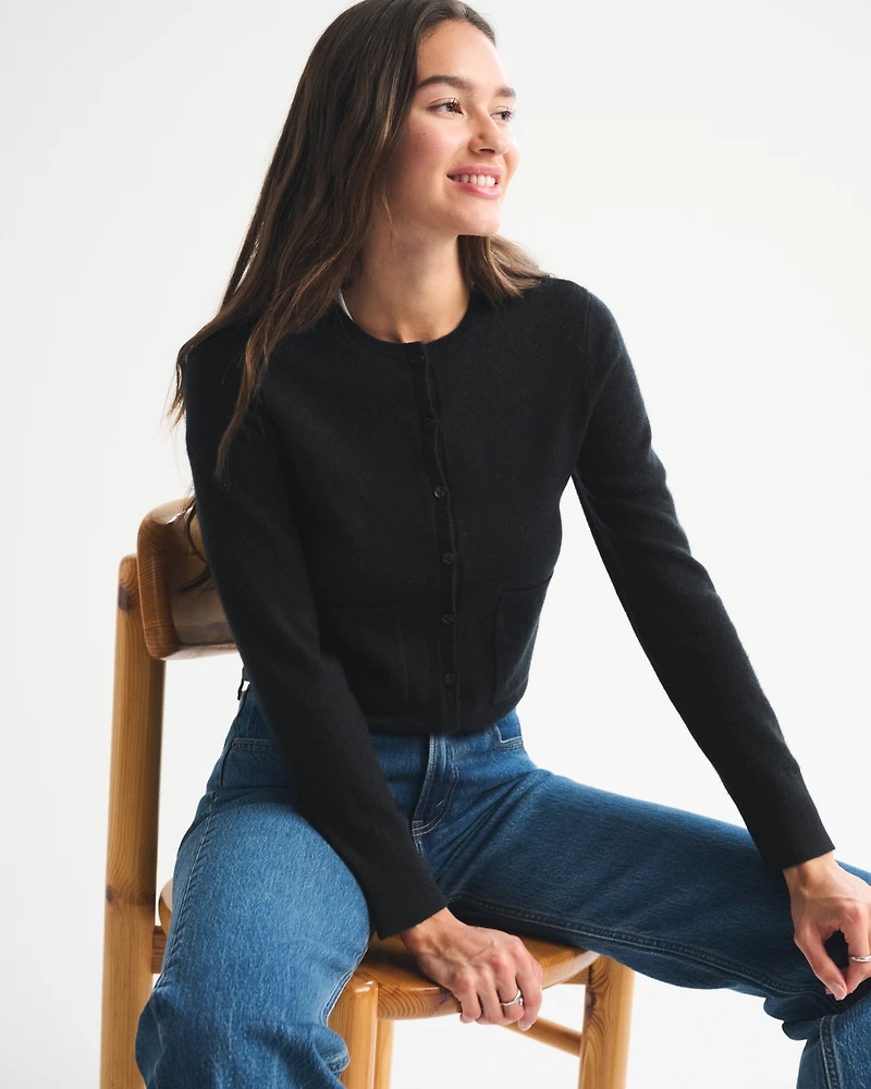 Cashmere Crew Cardigan