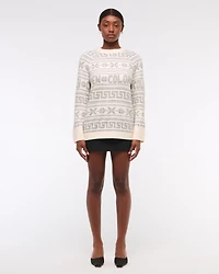 Relaxed Lounge Fairisle Crew Sweater