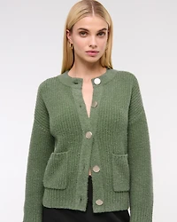 Relaxed Hardware Crew Cardigan