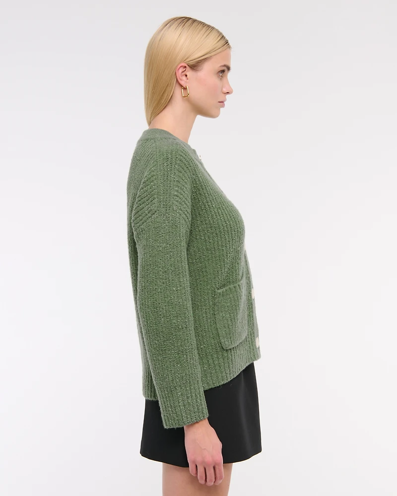 Relaxed Hardware Crew Cardigan