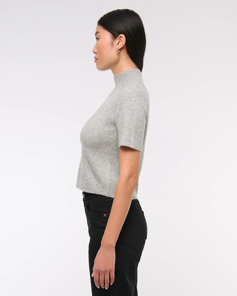 Lurex Mockneck Sweater Tee