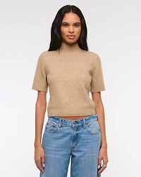 Lurex Mockneck Sweater Tee