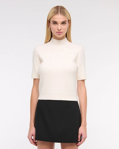 Lurex Mockneck Sweater Tee