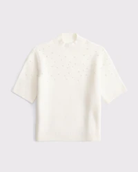 Lurex Mockneck Sweater Tee