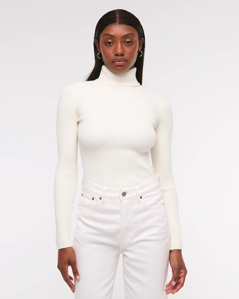 LuxeLoft Slim Ribbed Turtleneck Top