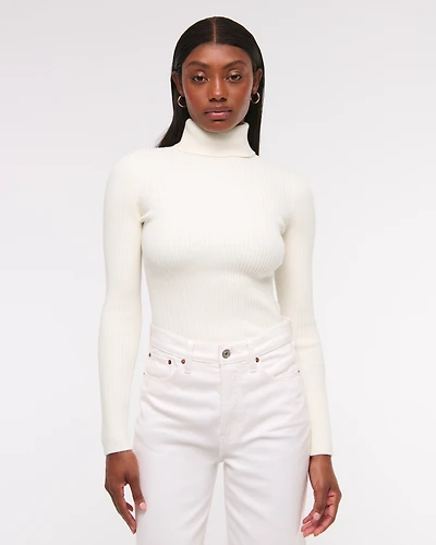 LuxeLoft Slim Ribbed Turtleneck Top